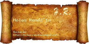 Holes Renáta névjegykártya