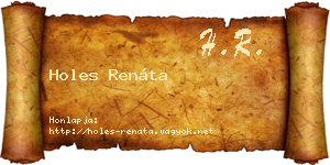 Holes Renáta névjegykártya